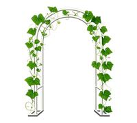 Arco de jardín de metal resistente para plantas trepadoras, enrejado de boda de 2 m de alto, eje de acero blanco para patio trasero y Ln, 1,8 m de ancho