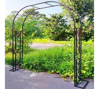 Arco de jardín de metal resistente para plantas trepadoras, enrejado de rosas a prueba de óxido, arco decorativo grande para entradas de jardín, 134 x 91 x 16 pulgadas, estructura de soporte marrón