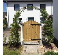 Arco de jardín de metal resistente para plantas trepadoras, enrejado de rosas, cenador de hierro duradero, disponible en 120350 cm de ancho, perfecto para decoración de jardín (tamaño: 350 x 240 cm)