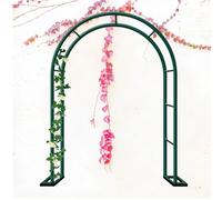 Arco de jardín de metal resistente para plantas trepadoras, gran decoración para rosas y eventos (verde oscuro, 140 x 230 cm), perfecto para fiestas y decoración al aire libre