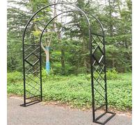 Arco de jardín de metal resistente para plantas trepadoras, opciones de ancho 140-340 cm, soporte resistente, cenador negro, perfecto para decoración al aire libre y jardinería (180 x 230 cm)
