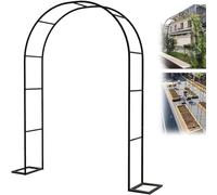 Arco de jardín de metal resistente para plantas trepadoras, soporte de árbol de rosas blancas, arco grande de boda, 140 cm, 180 cm, 240 cm de ancho, decoración duradera para exteriores, 1,8 m de ancho