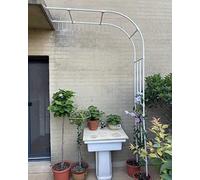 Arco de jardín de metal resistente para rosas trepadoras y plantas al aire libre, ajustable, 90 x 240 cm, 200 x 267 cm, 350 x 267 cm, elegante enrejado en acabado negro/blanco