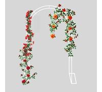 Arco de jardín de metal resistente, soporte para plantas trepadoras, diseño de enrejado, revestimiento en aerosol, resistente al calor, perfecto para patio, ceremonia de boda, par Det (blanco 3.0)