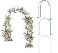 Arco de jardín de metal, soporte para plantas trepadoras, enrejado para bodas y fiestas, soporte de flores con base (350 x 220 x 40 cm), cenador exterior