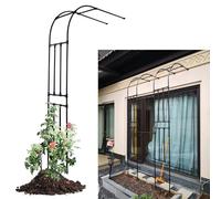 Arco de jardín duradero para plantas trepadoras Mezzo Arco Di Rose, soporte de enrejado resistente a la intemperie, fácil carga y descarga, negro, 260 x 240 x 40 cm, perfecto para decoración de jardín