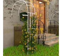 Arco de jardín, marco de acero resistente para plantas trepadoras, enrejado de medio arco para vides y flores, diseño de pérgola duradero