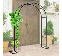 Arco de jardín metálico resistente a la intemperie, color negro. Pérgola robusta con enrejado para diversas plantas trepadoras. Ideal para bodas. Disponible en anchos de 80/120/140/160/170/180/200/2