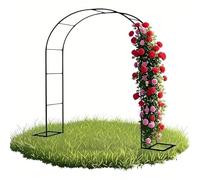 Arco de jardín negro - Pérgola de metal de 200 cm/220 cm/230 cm para plantas trepadoras, enrejado resistente, decoración perfecta de boda, 120 x 220 cm de alto