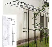 Arco de jardín negro y blanco mediano para decoración de bodas para exteriores e interiores, soporte para plantas trepadoras fácil de instalar, 60 x 240 cm, enrejado para flores y vides