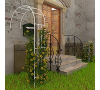 Arco de jardín para plantas resistentes a la intemperie, decoración al aire libre de montaje en pared, estructura de metal duradera para trepar flores y vides