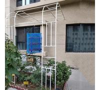 Arco de jardín para plantas trepadoras, árbol de rosas de metal, 180 x 240 cm, color blanco, decoración de pérgola de jardín, enrejado para flores y vides, estructura de paisaje