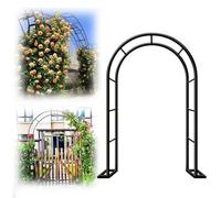Arco de jardín para plantas trepadoras, pérgola de metal para vides y rosas, decoración al aire libre para bodas y patios Arco da Giardino, 1,8 x 2,5 m (negro)