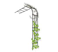 Arco de jardín resistente a la intemperie, enrejado de medio arco para rosas, patio, soporte negro. Tamaños: 60 x 240 cm, ancho 90 x 240 cm, ancho 120 x 240 cm, ancho 220 x alto 240 cm