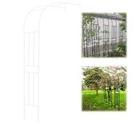 Arco de jardín resistente a la intemperie para bodas, diseño de enrejado de rosas de acero crema, diseño de medio lado para plantas trepadoras, interiores/exteriores, patio, cenador de 2,00 x 0,55 x
