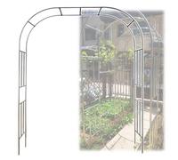 Arco de jardín resistente de acero inoxidable de 240 cm, enrejado duradero para plantas trepadoras, rosas y vides, decoración de cenador para exteriores e interiores (120 x 240 cm, 19 mm, color)