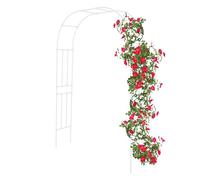 Arco de jardín resistente para exteriores e interiores, enrejado de metal para plantas trepadoras, color crema, 120 x 45 x 240 cm, ideal para bodas, patio trasero y decoración de patio