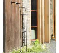 Arco de medio lado de jardín con base, enrejado para plantas trepadoras y soporte de telón de fondo fácil de montar, 2,4 m de ancho x 2,4 m de alto, para vides y flores