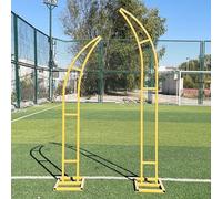 Arco de Metal Curvo para Bodas, Forma de Cuerno de Vaca, 3 Colores (Dorado), 1,8 m y 2,1 m (5,9 y 6,8 pies) para Decorar Bodas y Fiestas de cumpleaños.