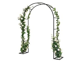 Arco de metal negro para plantas trepadoras al aire libre, árbol de rosas, decoración de ceremonia de boda, arco par de Halloween, 140 x 230 cm, 200 x 230 cm, 240 x 220 cm, soporte