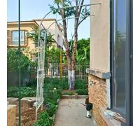 Arco de metal para jardín, enrejado de rosas blancas para plantas trepadoras, pérgola de 0,6 m a 3 m de ancho, ideal para patio trasero, césped, patio (ancho x alto): 2,2 m x 2,4 m