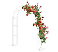 Arco de metal resistente, marco de pérgola de acero de 120 x 220 cm con enrejado, cenador decorativo de boda para plantas trepadoras, base de arco de flores duradera para decoración al aire libre