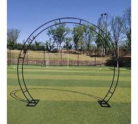 Arco de metal resistente para boda, puerta de luna antioxidante, en blanco y negro, elegante cenador de jardín para decoración perfecta de novia y eventos al aire libre, tamaño 2 x 2,4 m