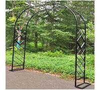 Arco de metal, soporte para plantas trepadoras, arco de rosas de 140 a 340 cm de ancho, tubo cuadrado de 20 mm, negro, 300 x 230 cm, perfecto para decoración y bodas al aire libre