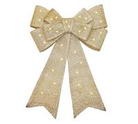 Arco de Navidad dorado preiluminado - LEDs intermitentes, atenuables, temporizador, control remoto, larga duración, almohadillas adhesivas - Arco de Navidad dorado de 22 pulgadas para puerta/adorno