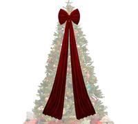 Arco de Navidad extra grande - 6,6 pies de terciopelo | Big Festive Holiday Bow Decor for Home Wall Stairs Fireplace Porch Office Party and Wedding Adds Elegance to Christmas Decor