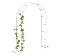 Arco de pérgola de jardín, Robusto Arco de Enrejado metálico para Plantas trepadoras, Arco de cenador Exterior para Bodas y Fiestas, Estructura de Acero Duradera, Blanco, 1,8 x 2,5 x 0,4 m