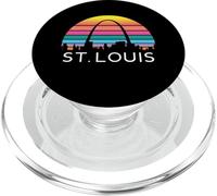 Arco de Puerta de Entrada de St Louis Missouri Retro Mississippi River Lou PopSockets PopGrip para MagSafe