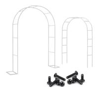 Arco de rosas de acero resistente para bodas al aire libre, resistente al óxido, soporte de cenador de jardín, elegante arco de pasarela para patio trasero, color crema, 350 cm x 220 cm