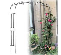 Arco de rosas de metal para plantas trepadoras, cenador de boda de medio lado, resistente a la intemperie, enrejado de jardín para uso en interiores y exteriores, elegante decoración de patio al aire
