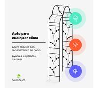 Blumfeldt Arco de rosas FloraBelle Cupola | motivos de hojas decorativos | resistente a la intemperie | ayuda para trepar
