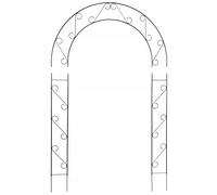 Arco de rosas KADAX para plantas trepadoras, pérgola, negro, 160 x 240 cm