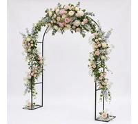 Arco de Rosas Trepadoras para Jardín, Arco de Metal para Plantas Trepadoras, Resistente a La Intemperie, Soporte de Flores para Boda, Fiesta, Ceremonia Exteriores, W 80-350 Cm(Negro,W200xH230cm)
