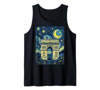 Arco de Triunfo París Francia Noche Estrellada Arte Presente Camiseta sin Mangas