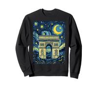 Arco de Triunfo París Francia Noche Estrellada Arte Presente Sudadera