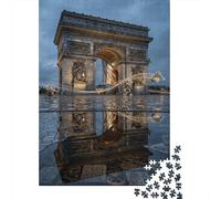Arco de Triunfo Rompecabezas Premium De 1000 Piezas Cartón París Noche Lluviosa Antistrés, Entretenimiento Familiar, Regalo Ideal para Unión Familiar Y Actividad Indoor 70x50cm/1000pcs