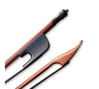 Arco de violín 4/4 barroco rana de ébano Brasilwood negro con lazo liso