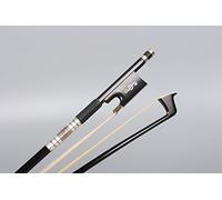 Arco de violín 4/4, fibra de carbono, rana de ébano, bonita incrustación, tamaño completo, pelo de caballo Natural bien equilibrado, piezas de violín (4/4) (4/4)