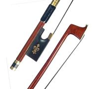 arco de violín Arco De Violín 4/4 Palo Redondo Empuñadura De Cuero Crin Negro Con Cola De Ébano Bien Equilibrado