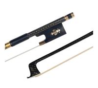 arco de violín Arco De Violín Profesional 4/4 Trenza De Seda Dorada Fibra De Carbono Arco De Ébano De Crin Blanco Con Incrustaciones De Flor De Lis Duradero