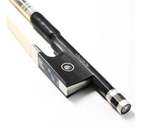 Arco de violín de fibra de carbono de tamaño completo 4/4 Nivel avanzado 74,5 cm Ojos parisinos Rana de ébano Tornillo liso Fuerte y duradero Pelo de caballo mongol sin blanquear Sonido dulce y cálido