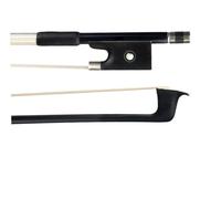 arco de violín de tamaño completo Arco De Violín De Fibra De Carbono Negro 4/4, Palo Redondo, Arco De Estudiante Con Incrustaciones De Ébano De Crin Blanca