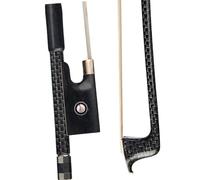 Arco de violín de tamaño Completo Arco De Violín De Tamaño 4/4, Palo De Fibra De Carbono Trenzado De Seda Plateada, Crin Natural con Ébano, Uso Duradero