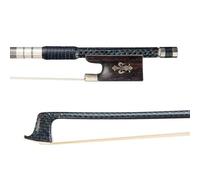 Arco de violín para principiantes Arco De Violín 4/4, Palo De Fibra De Carbono De Tamaño Completo, Trenzado De Ébano, Crin Blanco, Respuesta Rápida Para Jugadores Avanzados (Color : Blue)