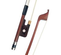 Arco de violín para principiantes Palo Redondo De Pelo Blanco Con Arco De Contrabajo Vertical De Madera De Brasil De Tamaño 1/4