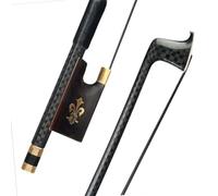 arco de violín Rejilla Para Arco De Violín 4/4 Palo Redondo De Fibra De Carbono Con Incrustaciones De Flor De Lis Dorada Equilibrio De Pozo De Rana De Ébano